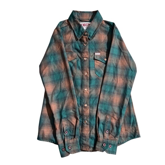 Dixxon Flannel The Widowmaker Brown & Dark Green Plaid Sz S Womens - Picture 1 of 11